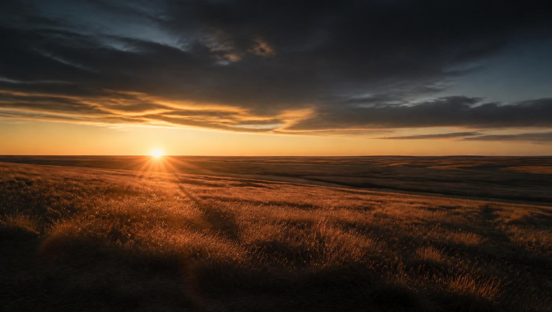 Western Canadian prairie at dawn